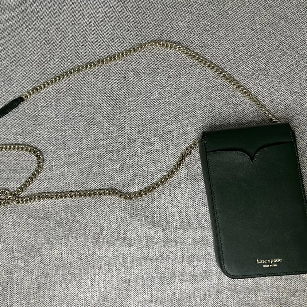 Kate Spade Leather Phone Crossbody Green EUC